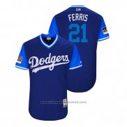 Maglia Baseball Uomo Los Angeles Dodgers Walker Buehler 2018 LLWS Players Weekend Ferris Blu