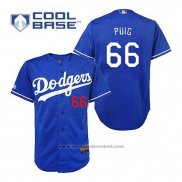 Maglia Baseball Uomo Los Angeles Dodgers Yasiel Puig 66 Blu Cool Base