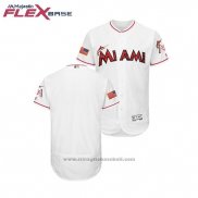 Maglia Baseball Uomo Miami Marlins 2018 Stars & Stripes Flex Base Bianco