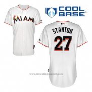 Maglia Baseball Uomo Miami Marlins Giancarlo Stanton 27 Bianco Home Cool Base