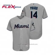 Maglia Baseball Uomo Miami Marlins Martin Prado Flex Base Autentico Collection Road 2019 Grigio