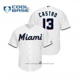 Maglia Baseball Uomo Miami Marlins Starlin Castro Cool Base Home 2019 Bianco