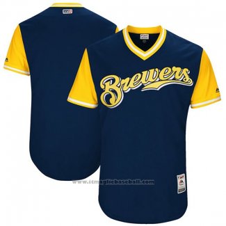 Maglia Baseball Uomo Milwaukee Brewers 2017 Little League World Series Blu