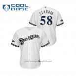 Maglia Baseball Uomo Milwaukee Brewers Alex Claudio 2019 Postseason Cool Base Bianco