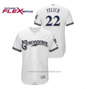 Maglia Baseball Uomo Milwaukee Brewers Christian Yelich Flex Base Home Hispanic Heritage Bianco