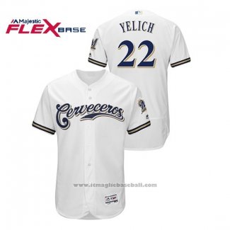 Maglia Baseball Uomo Milwaukee Brewers Christian Yelich Flex Base Home Hispanic Heritage Bianco