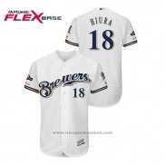 Maglia Baseball Uomo Milwaukee Brewers Keston Hiura 2019 Postseason Flex Base Bianco