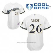 Maglia Baseball Uomo Milwaukee Brewers Kyle Lohse 26 Bianco Home Cool Base