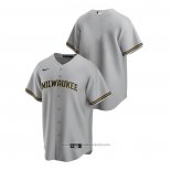 Maglia Baseball Uomo Milwaukee Brewers Replica Road Grigio