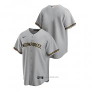 Maglia Baseball Uomo Milwaukee Brewers Replica Road Grigio