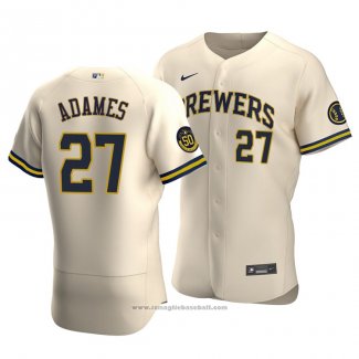 Maglia Baseball Uomo Milwaukee Brewers Willy Adames Autentico Alternato Crema