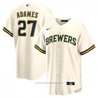 Maglia Baseball Uomo Milwaukee Brewers Willy Adames Replica Bianco