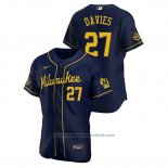 Maglia Baseball Uomo Milwaukee Brewers Zach Davies Autentico 2020 Alternato Blu