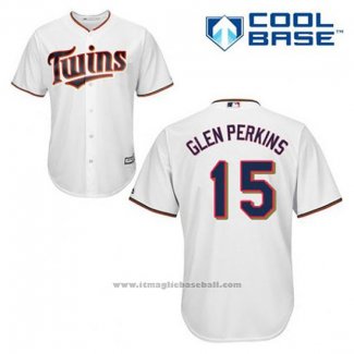 Maglia Baseball Uomo Minnesota Twins Glen Perkins 15 Bianco Home Cool Base