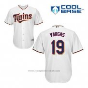 Maglia Baseball Uomo Minnesota Twins Kennys Vargas 19 Bianco Home Cool Base