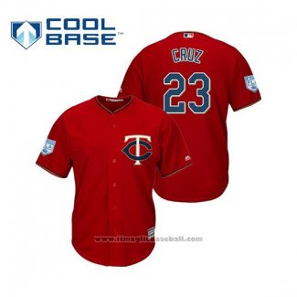 Maglia Baseball Uomo Minnesota Twins Nelson Cruz Cool Base Allenamento Primaverile 2019 Rosso