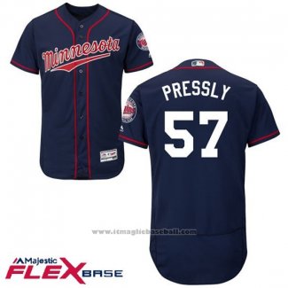 Maglia Baseball Uomo Minnesota Twins Ryan Pressl Blu Autentico Collection Flex Base