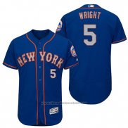 Maglia Baseball Uomo New York Mets David Wright Grigio 2017 Alternato