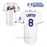 Maglia Baseball Uomo New York Mets Gary Carter 8 Bianco Alternato Cool Base