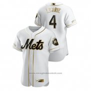 Maglia Baseball Uomo New York Mets Jed Lowrie Golden Edition Autentico Bianco