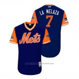 Maglia Baseball Uomo New York Mets Jose Reyes 2018 LLWS Players Weekend La Melaza Blu
