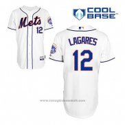 Maglia Baseball Uomo New York Mets Juan Lagares 12 Bianco Alternato Cool Base