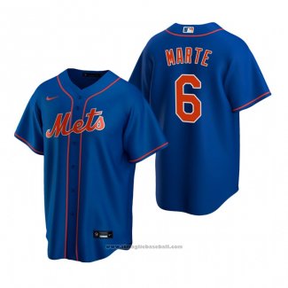 Maglia Baseball Uomo New York Mets Starling Marte Replica Blu