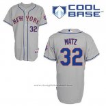 Maglia Baseball Uomo New York Mets Steven Matz 32 Grigio Cool Base
