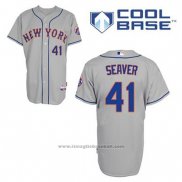 Maglia Baseball Uomo New York Mets Tom Seaver 41 Grigio Cool Base