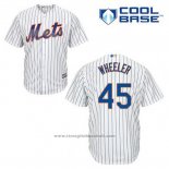 Maglia Baseball Uomo New York Mets Zack Wheeler 45 Bianco Home Cool Base