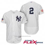 Maglia Baseball Uomo New York Yankees 2017 Stelle e Strisce Derek Jeter Bianco Flex Base