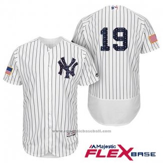 Maglia Baseball Uomo New York Yankees 2017 Stelle e Strisce Masahiro Tanaka Bianco Flex Base