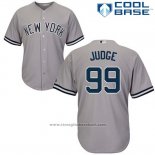 Maglia Baseball Uomo New York Yankees 99 Aaron Judge Grigio Cool Base