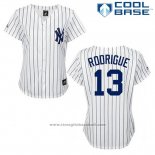 Maglia Baseball Uomo New York Yankees Alex Rodriguez 13 Bianco Cool Base