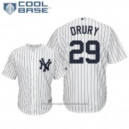 Maglia Baseball Uomo New York Yankees Brandon Drury Cool Base Home Bianco