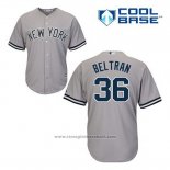 Maglia Baseball Uomo New York Yankees Carlos Beltran 36 Grigio Cool Base
