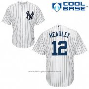 Maglia Baseball Uomo New York Yankees Chase Headley 12 Bianco Home Cool Base