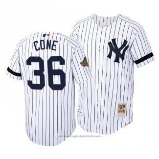 Maglia Baseball Uomo New York Yankees David Cone Cooperstown Collection Autentico Home Bianco