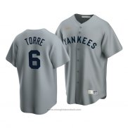 Maglia Baseball Uomo New York Yankees Joe Torre Cooperstown Collection Road Grigio