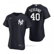 Maglia Baseball Uomo New York Yankees Luis Severino Autentico Alternato 2020 Blu