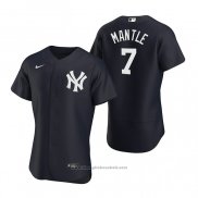 Maglia Baseball Uomo New York Yankees Mickey Mantle Autentico 2020 Alternato Blu
