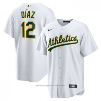 Maglia Baseball Uomo Oakland Athletics Aledmys Diaz Home Replica Bianco