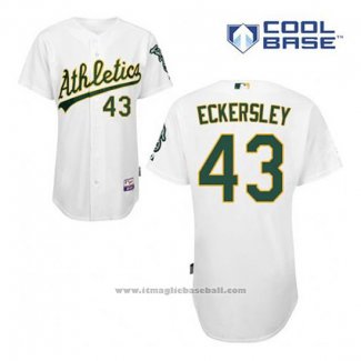 Maglia Baseball Uomo Oakland Athletics Dennis Eckersley 43 Bianco Home Cool Base