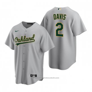 Maglia Baseball Uomo Oakland Athletics Khris Davis Replica Road Grigio