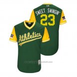 Maglia Baseball Uomo Oakland Athletics Matt Joyce 2018 LLWS Players Weekend Sweet Swingin' Verde