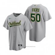 Maglia Baseball Uomo Oakland Athletics Mike Fiers Replica Road Grigio