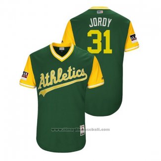 Maglia Baseball Uomo Oakland Athletics Shawn Kelley 2018 LLWS Players Weekend Jordy Verde