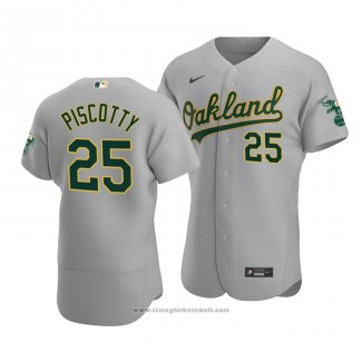 Maglia Baseball Uomo Oakland Athletics Stephen Piscotty Autentico Road 2020 Grigio