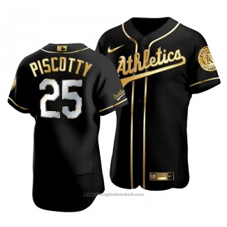 Maglia Baseball Uomo Oakland Athletics Stephen Piscotty Golden Edition Autentico Nero