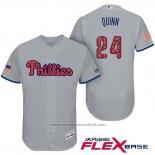 Maglia Baseball Uomo Philadelphia Phillies 2017 Stelle e Strisce Roman Quinn Grigio Flex Base